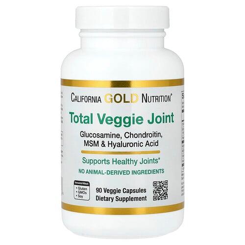 California Gold Nutrition Total Veggie Joint Support Formula With Glucosamine Chondroitin Msm And Hyaluronic Acid 90 Veggie Capsules product image