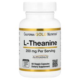 California Gold Nutrition L Theanine Featuring Alphawave 200 Mg 60 Veggie Capsules