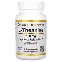 California Gold Nutrition L Theanine Featuring Alphawave 100 Mg 30 Veggie Capsules
