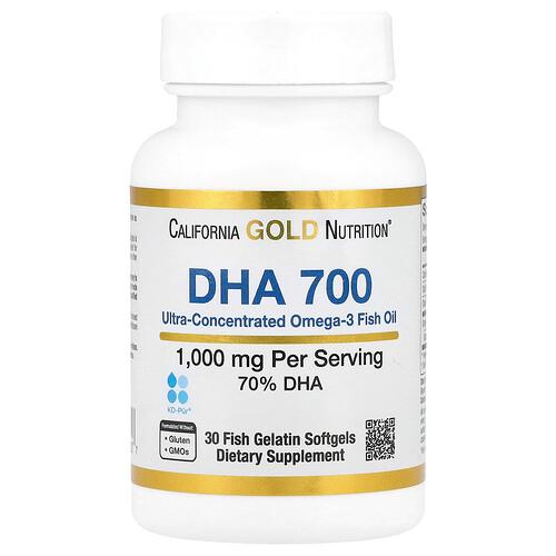 California Gold Nutrition Dha 700 Fish Oil Ultra Concentrated 1 000 Mg 30 Fish Gelatin Softgels product image