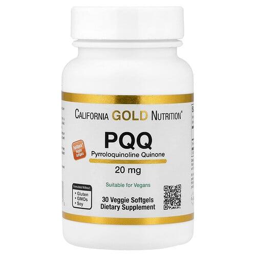 California Gold Nutrition Pqq 20 Mg 30 Veggie Softgels