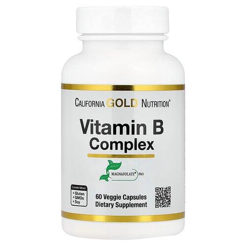 California Gold Nutrition Vitamin B Complex With Folate Biotin Pantothenic Acid And Vitamin B6 60 Veggie Capsules