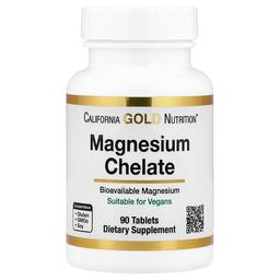California Gold Nutrition Magnesium Chelate With Calcium 90 Tablets