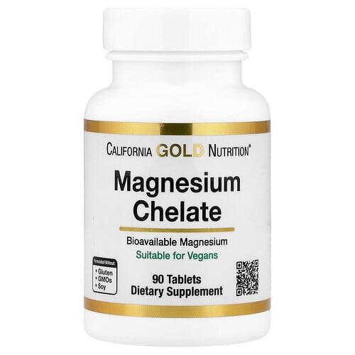 California Gold Nutrition Magnesium Chelate With Calcium 90 Tablets
