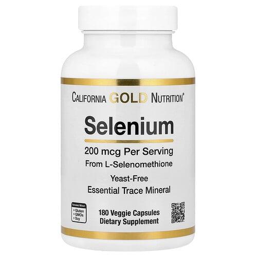 California Gold Nutrition Selenium Yeast Free 200 Mcg 180 Veggie Capsules