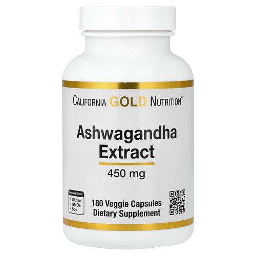California Gold Nutrition Ashwagandha 450 Mg 180 Veggie Capsules
