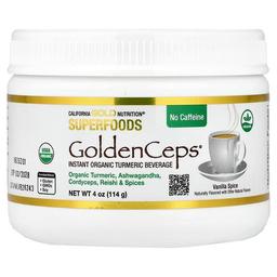 California Gold Nutrition Superfoods Goldenceps Organic Turmeric With Ashwagandha Cordyceps And Reishi 4 Oz 114 G