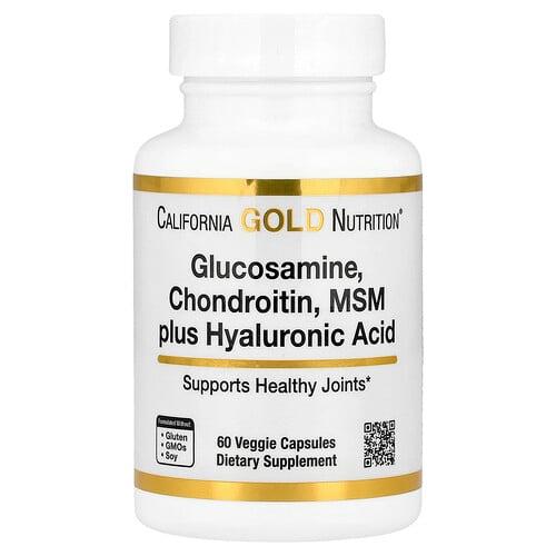 California Gold Nutrition Glucosamine Chondroitin Msm Plus Hyaluronic Acid 60 Veggie Capsules product image