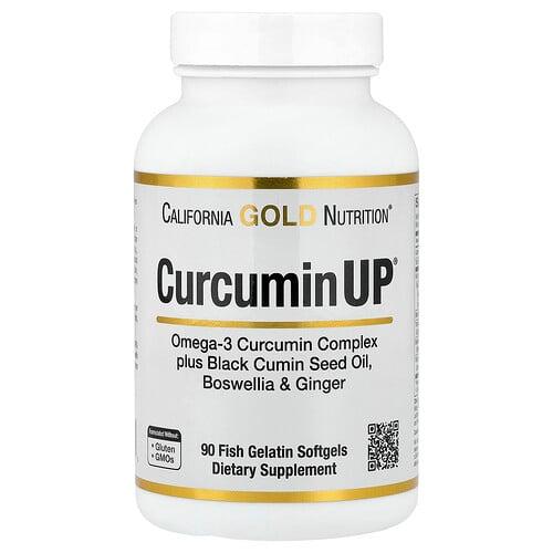 California Gold Nutrition Curcuminup With Omega 3 Curcumin Complex Black Cumin Seed Oil Boswellia And Ginger 90 Fish Gelatin Softgels