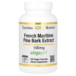 California Gold Nutrition French Maritime Pine Bark Extract Oligopin 100 Mg 180 Veggie Capsules