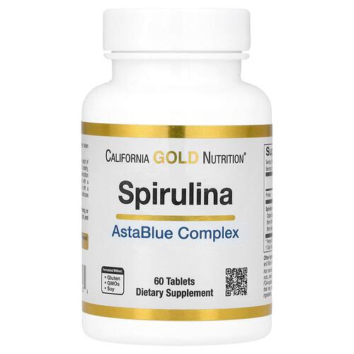 California Gold Nutrition Spirulina Organic Astablue Complex Blend 60 Tablets