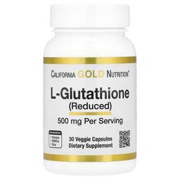 California Gold Nutrition L Glutathione Reduced 500 Mg 30 Veggie Capsules