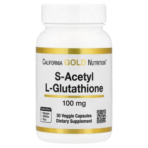 California Gold Nutrition S Acetyl L Glutathione 100 Mg 30 Veggie Capsules
