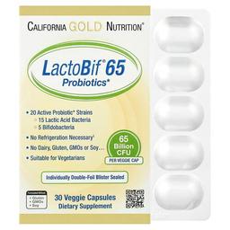 California Gold Nutrition Lactobif 65 Probiotics 30 Veggie Capsules