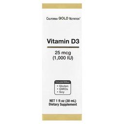 California Gold Nutrition Vitamin D3 25 Mcg 1 000 Iu 1 Fl Oz 30 Ml