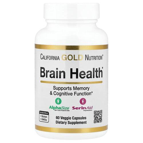 California Gold Nutrition Brain Health With Alpha Glycerophosphorylcholine Calcium Phosphorus And Phosphatidylserine 60 Veggie Capsules