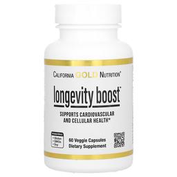 California Gold Nutrition Longevity Boost With Trans Resveratrol Olive Leaf Extract Grape Extract Blend And Medium Chain Triglycerides 60 Veggie Capsules