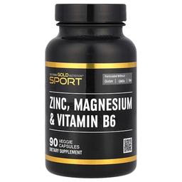 California Gold Nutrition Sport Zinc Magnesium Vitamin B6 90 Veggie Capsules