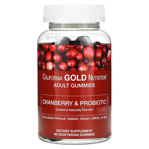 California Gold Nutrition Cranberry Probiotic Gummies With Cranberry Concentrate Fructooligosaccharides And Bacillus Coagulans Natural Cranberry 90 Vegetarian Gummies product image