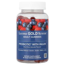 California Gold Nutrition Probiotic With Inulin Gummies With Vitamin C Folate Berry Extract Blend And Organic Inulin Natural Mixed Berry 90 Vegetarian Gummies