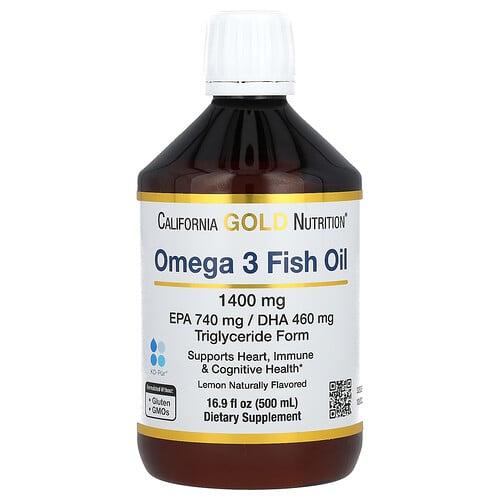 California Gold Nutrition Omega 3 Fish Oil Norwegian Triglyceride Natural Lemon 16 9 Fl Oz 500 Ml product image