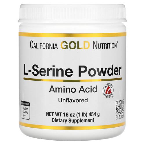 California Gold Nutrition L Serine Powder Ajipure Amino Acid Unflavored Powder 1 Lb 454 G