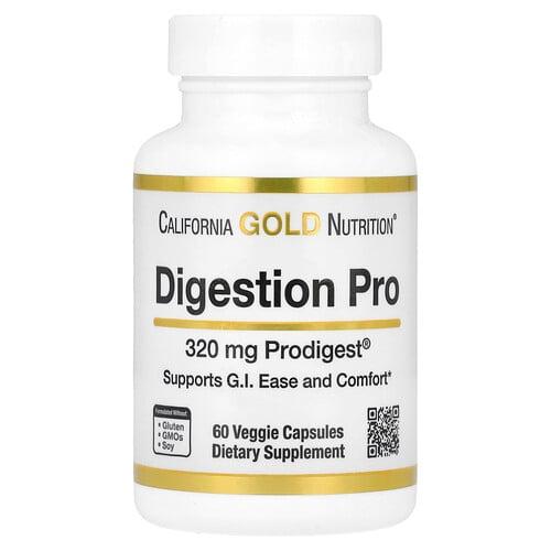 California Gold Nutrition Digestion Pro With Prodigest Botanical Digestive Blend Of Artichoke And Ginger Extracts 320 Mg 60 Veggie Capsules