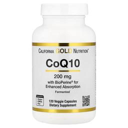California Gold Nutrition Coq10 With Bioperine And Black Pepper Extract Enhanced Biovailability 200 Mg 120 Veggie Capsules