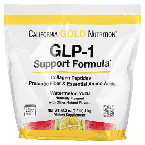 California Gold Nutrition Glp 1 Support Formula With Collagen Peptides Prebiotic Fiber Essential Amino Acids Watermelon Yuzu 2 2 Lb 1 Kg product image