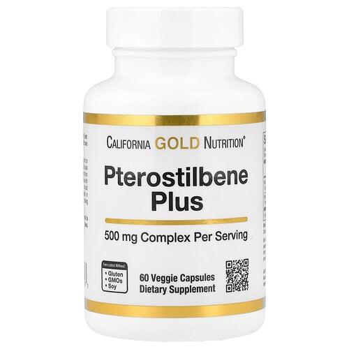 California Gold Nutrition Pterostilbene Plus With Wild Blueberry Powder 60 Veggie Capsules