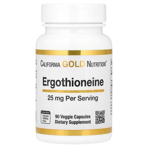 캘리포니아 골드 뉴트리션 California Gold Nutrition, 에르고티오네인, 25mg, 베지 캡슐 90정 product image