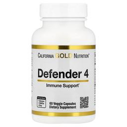 California Gold Nutrition Defender 4 With Vitamin C Vitamin D Zinc Selenium 60 Veggie Capsules