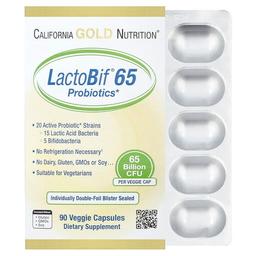 California Gold Nutrition Lactobif 65 Probiotics 65 Billion Cfu 90 Veggie Capsules