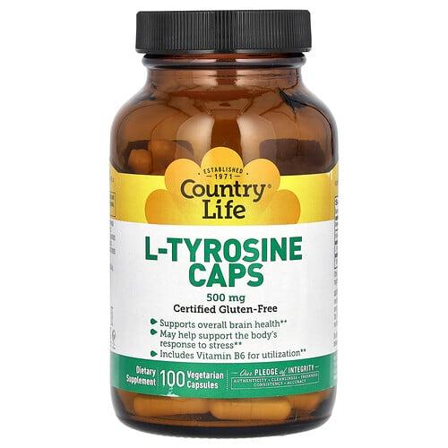 Country Life L Tyrosine Caps 500 Mg 100 Vegetarian Capsules