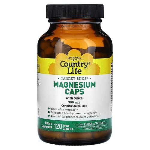 Country Life Target Mins Magnesium Caps With Silica 300 Mg 120 Vegan Capsules
