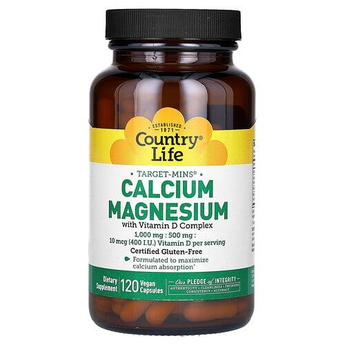 Country Life Target Mins Calcium Magnesium With Vitamin D Complex 120 Vegan Capsules product image