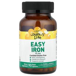 Country Life Easy Iron 25 Mg 90 Vegan Capsules
