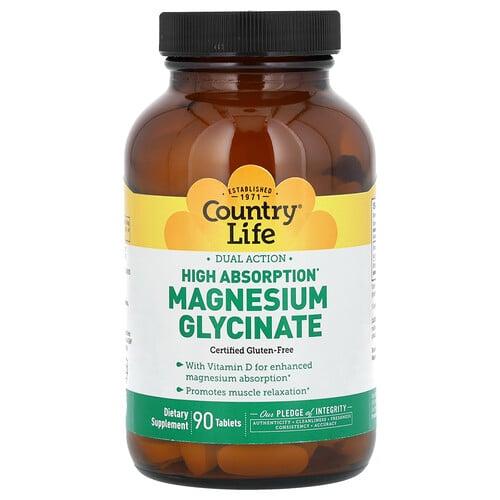 Country Life Dual Action High Absorption Magnesium Glycinate 90 Tablets