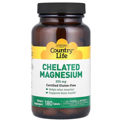 Country Life Chelated Magnesium 250 Mg 180 Tablets