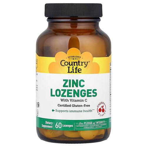 Country Life Zinc Lozenges With Vitamin C Cherry 60 Lozenges