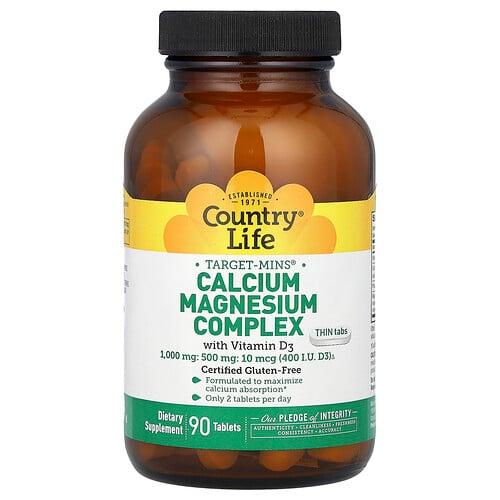 Country Life Target Mins Calcium Magnesium Complex With Vitamin D3 90 Tablets product image