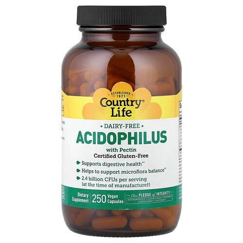 Country Life Acidophilus With Pectin 250 Vegan Capsules