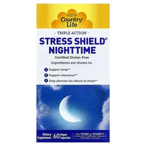 Country Life Stress Shield Nighttime Triple Action 60 Vegan Capsules