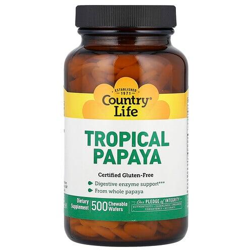 Country Life Tropical Papaya 500 Chewable Wafers