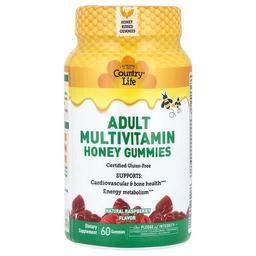 Country Life Adult Multivitamin Honey Gummies Natural Raspberry 60 Gummies
