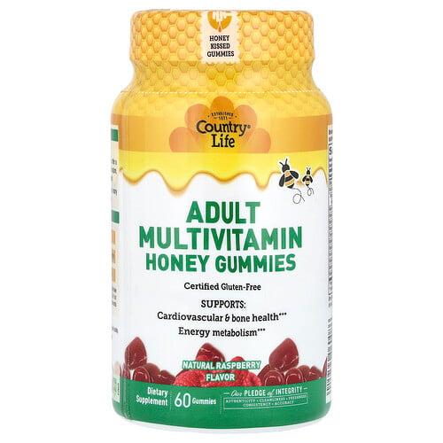 Country Life Adult Multivitamin Honey Gummies Natural Raspberry 60 Gummies