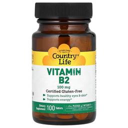 Country Life Vitamin B2 100 Mg 100 Tablets