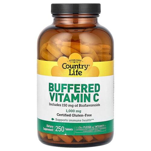 Country Life Buffered Vitamin C 1 000 Mg 250 Tablets