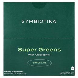 Cymbiotika Super Greens With Chlorophyll Citrus Lime 30 Pouches 15 Ml Each