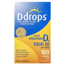 Ddrops Liquid Vitamin D3 1000 Iu 0 17 Fl Oz 5 Ml